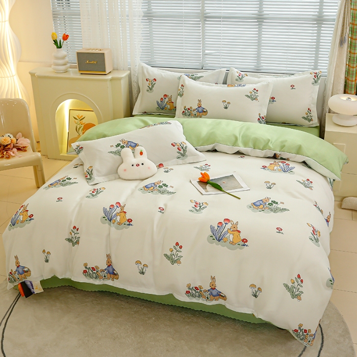 91家纺网 家纺一手货源 找家纺 （总）友承 2025新款亲肤磨毛植物羊绒印花四件套