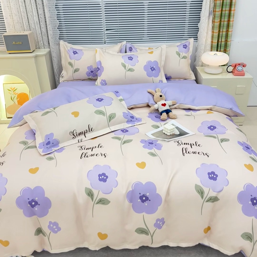 91家纺网 家纺一手货源 找家纺 （总）友承 2025新款亲肤磨毛植物羊绒印花四件套