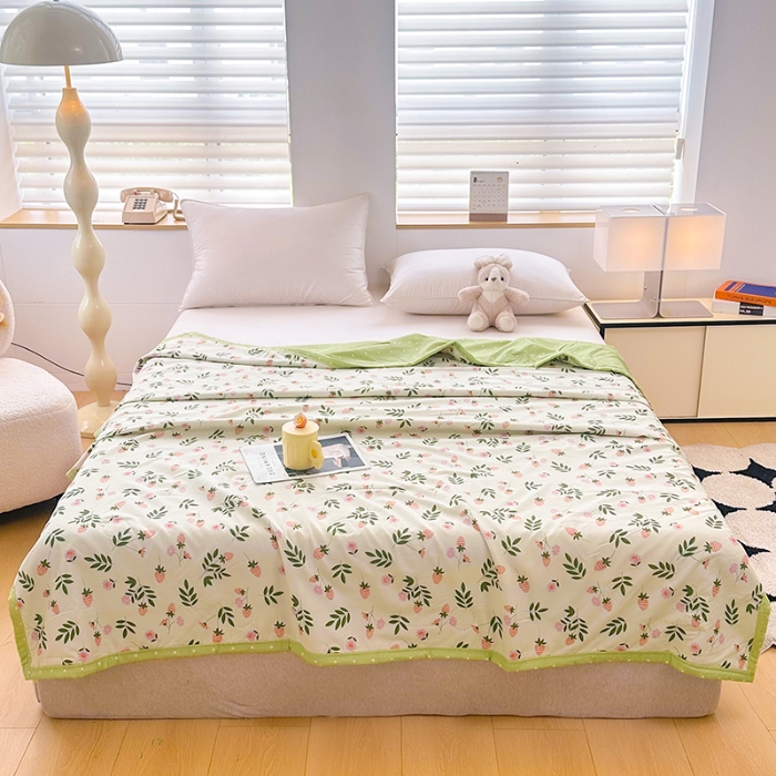 91家纺网 家纺一手货源 找家纺 友承家纺 2025新款舒适印花水洗棉夏被空调被 恋爱味道