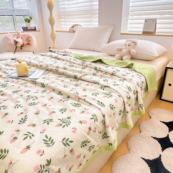 91家纺网 家纺一手货源 找家纺 友承家纺 2025新款舒适印花水洗棉夏被空调被 恋爱味道