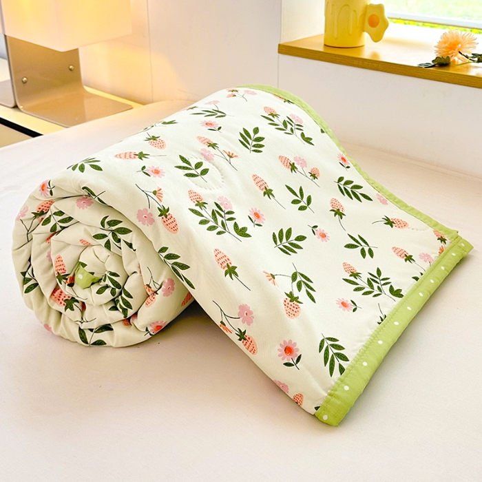 91家纺网 家纺一手货源 找家纺 友承家纺 2025新款舒适印花水洗棉夏被空调被 恋爱味道