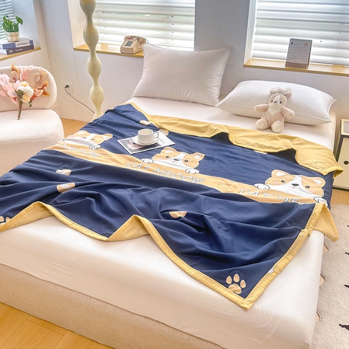 91家纺网 家纺一手货源 找家纺 友承家纺 2025新款舒适印花水洗棉夏被 期待