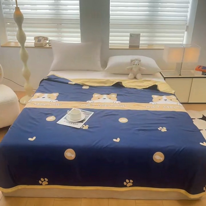 91家纺网 家纺一手货源 找家纺 友承家纺 2025新款舒适印花水洗棉夏被 期待