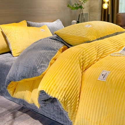 （总）经年 2025新款200克双面加厚魔法绒牛奶绒四件套