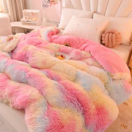 （总）经年 2025年新款水貂绒水晶绒双面暖绒兔绒冬被