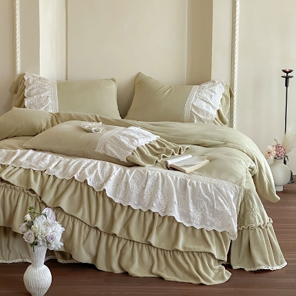 91家纺网 家纺一手货源 找家纺 （总）惯盈家纺 2025新款法式镂空花边全棉四件套-奈德里【含买家秀】