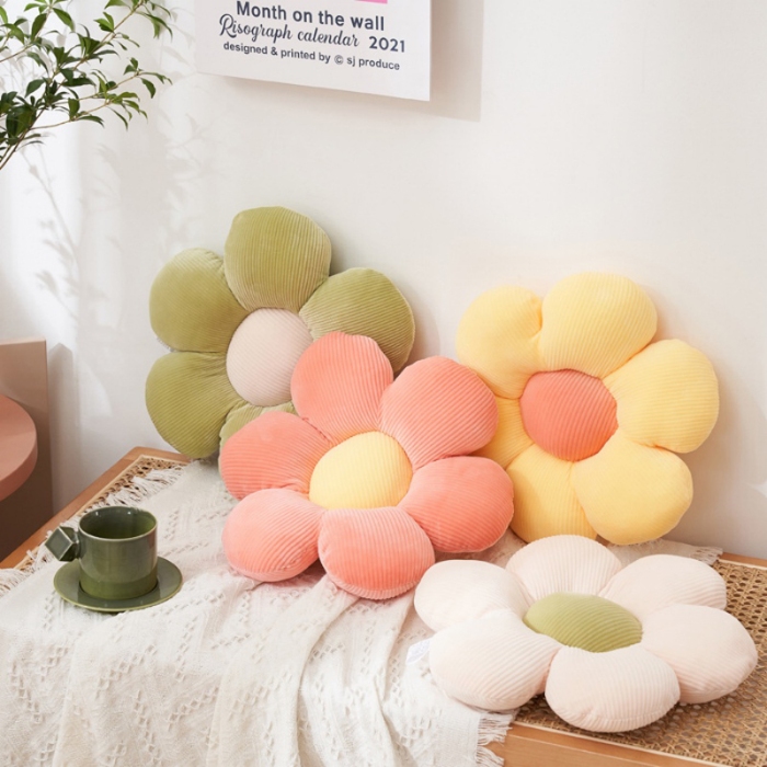 91家纺网 家纺一手货源 找家纺 （总）李帅家居 2025新款6花瓣小雏菊坐垫花瓣抱枕直播赠品礼品椅子垫