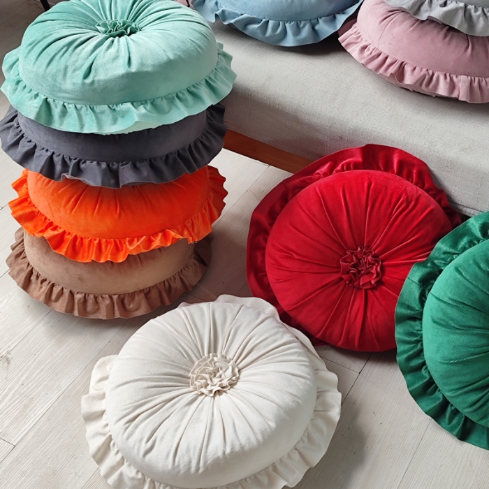 91家纺网 家纺一手货源 找家纺 （总）李帅家居 新款荷叶边花蕊抱枕花边靠垫沙发靠背装饰家用腰靠枕花朵枕芯