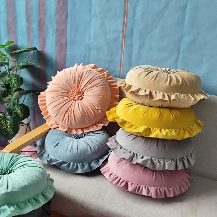 91家纺网 家纺一手货源 找家纺 （总）李帅家居 新款荷叶边花蕊抱枕花边靠垫沙发靠背装饰家用腰靠枕花朵枕芯