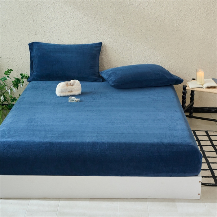 91家纺网 家纺一手货源 找家纺 （总）兰紫橙家纺 2025新款简约纯色单面200克重牛奶绒床笠系列