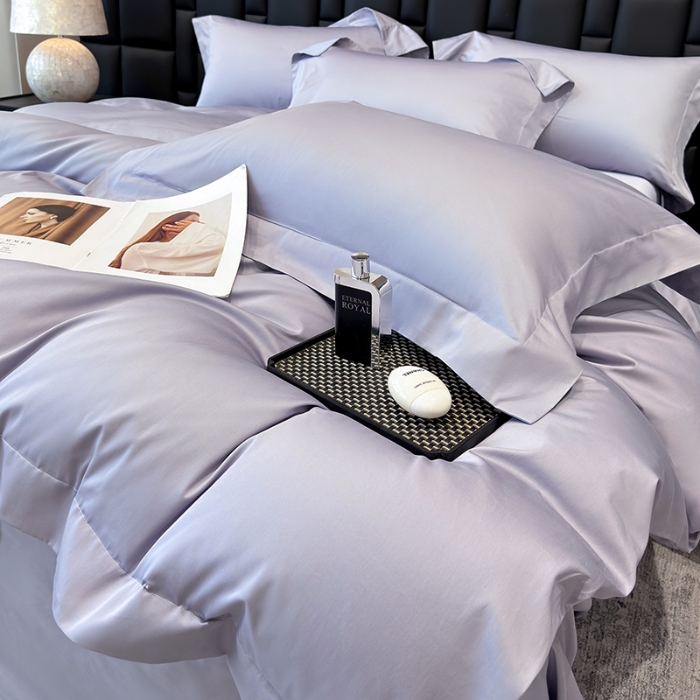 91家纺网 家纺一手货源 找家纺 （总）星蕴家纺 2025新款A类贡缎纯色长绒棉纯棉全棉四件套-多伦多