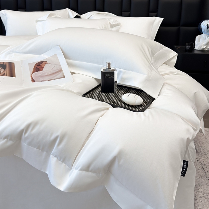 91家纺网 家纺一手货源 找家纺 （总）星蕴家纺 2025新款A类贡缎纯色长绒棉纯棉全棉四件套-多伦多