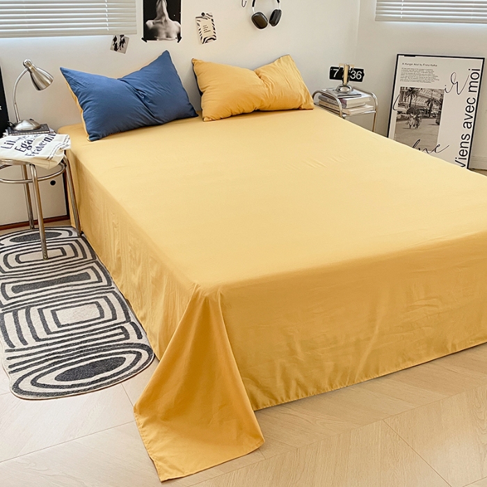 91家纺网 家纺一手货源 找家纺 （总）2025新款纯色双拼水洗棉四件套简约撞色系床单被套枕套床上用品