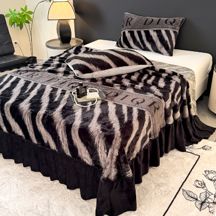 91家纺网 家纺一手货源 找家纺 （总）2025新款美拉德兔毛绒床裙 床单