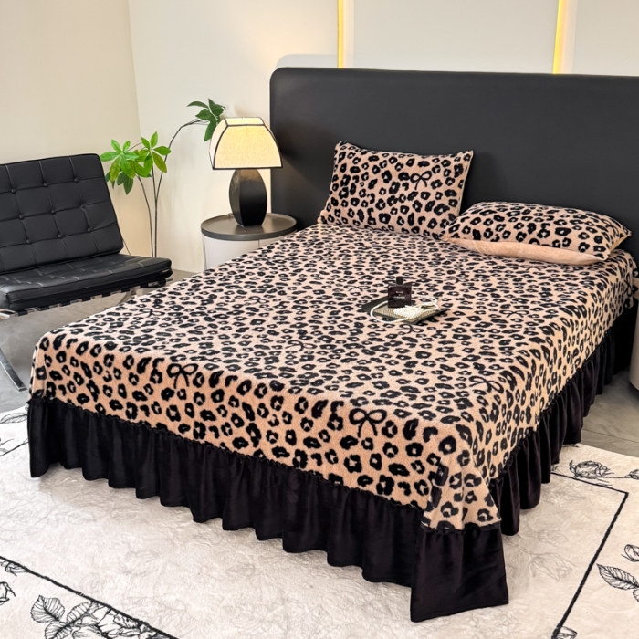 91家纺网 家纺一手货源 找家纺 （总）2025新款美拉德兔毛绒床裙 床单