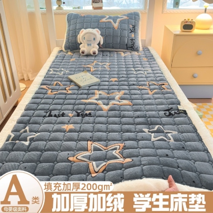 91家纺网 家纺一手货源 找家纺 （总）爱屋及屋 2025加厚牛奶绒印花床垫软垫加绒加厚床褥垫床护垫铺底毛绒垫子【200g填充】