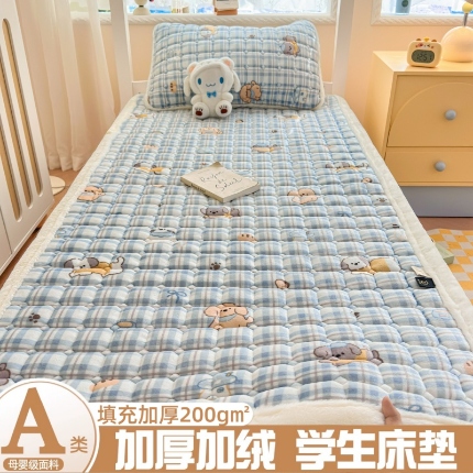 91家纺网 家纺一手货源 找家纺 （总）爱屋及屋 2025加厚牛奶绒印花床垫软垫加绒加厚床褥垫床护垫铺底毛绒垫子【200g填充】