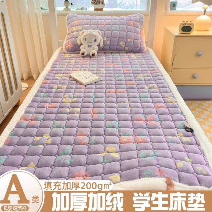 91家纺网 家纺一手货源 找家纺 （总）爱屋及屋 2025加厚牛奶绒印花床垫软垫加绒加厚床褥垫床护垫铺底毛绒垫子【200g填充】