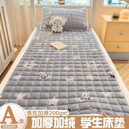 91家纺网 家纺一手货源 找家纺 （总）爱屋及屋 2025加厚牛奶绒印花床垫软垫加绒加厚床褥垫床护垫铺底毛绒垫子【200g填充】