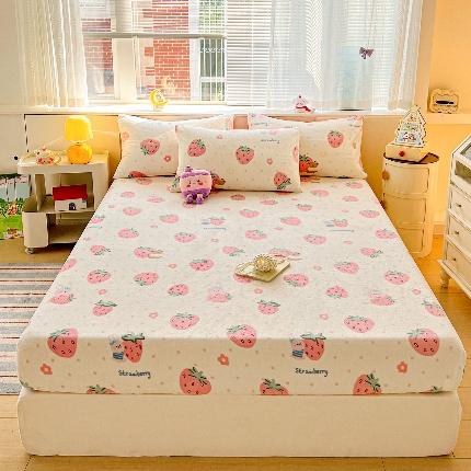 91家纺网 家纺一手货源 找家纺 （总）2025新款加厚A类牛奶绒印花床笠床罩床护垫