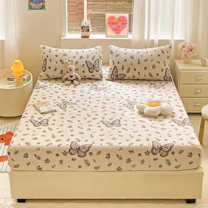 91家纺网 家纺一手货源 找家纺 （总）2025新款加厚A类牛奶绒印花床笠床罩床护垫