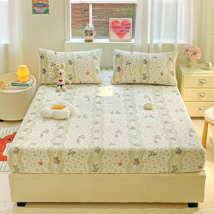 91家纺网 家纺一手货源 找家纺 （总）2025新款加厚A类牛奶绒印花床笠床罩床护垫