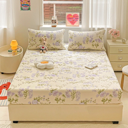 91家纺网 家纺一手货源 找家纺 （总）2025新款加厚A类牛奶绒印花床笠床罩床护垫