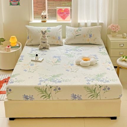 91家纺网 家纺一手货源 找家纺 （总）2025新款加厚A类牛奶绒印花床笠床罩床护垫