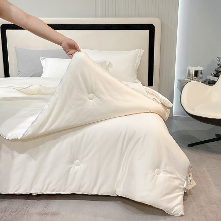 91家纺网 家纺一手货源 找家纺 100支长绒棉55大豆纤维加厚全棉被子被芯二合一拉链子母被四季通用