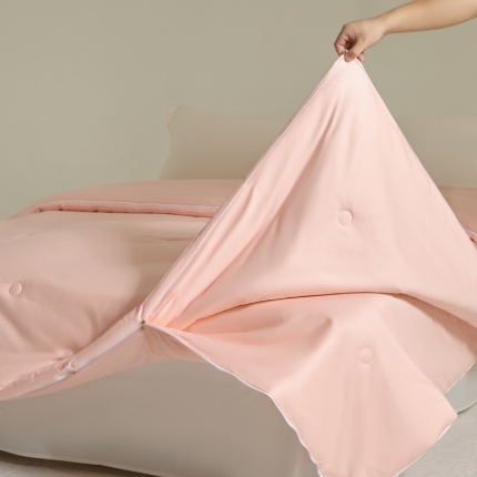 91家纺网 家纺一手货源 找家纺 100支长绒棉55大豆纤维加厚全棉被子被芯二合一拉链子母被四季通用