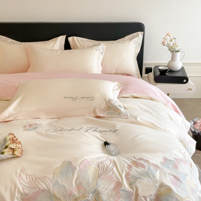 91家纺网 家纺一手货源 找家纺 （总）2025新款亲肤舒适轻奢高端四件套--花枝语 