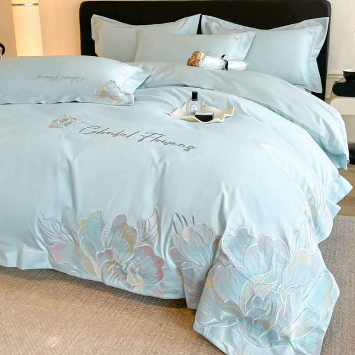 91家纺网 家纺一手货源 找家纺 （总）2025新款亲肤舒适轻奢高端四件套--花枝语 