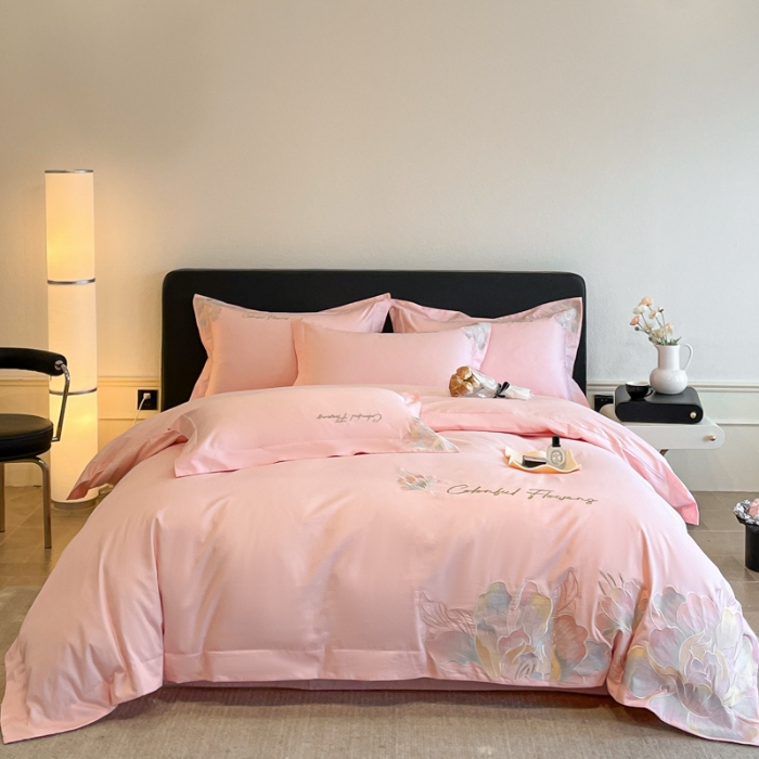 91家纺网 家纺一手货源 找家纺 （总）2025新款亲肤舒适轻奢高端四件套--花枝语 