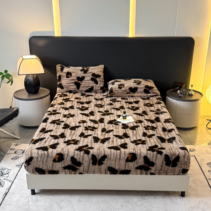 91家纺网 家纺一手货源 找家纺 （总）爱多多家居 2025新款印花兔毛绒高克重单床笠床笠单件