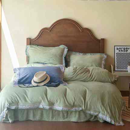 91家纺网 家纺一手货源 找家纺 绒梦里 2025新款高克重全消光工艺款高定云绒牛奶绒四件套云柔秘境 云柔秘境-绿