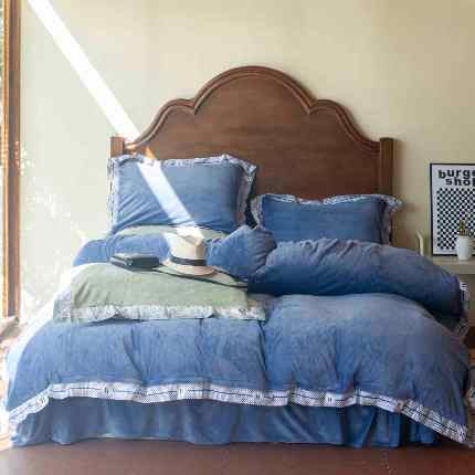 91家纺网 家纺一手货源 找家纺 （总）绒梦里 2025新款高克重全消光工艺款高定云绒牛奶绒四件套云柔秘境 