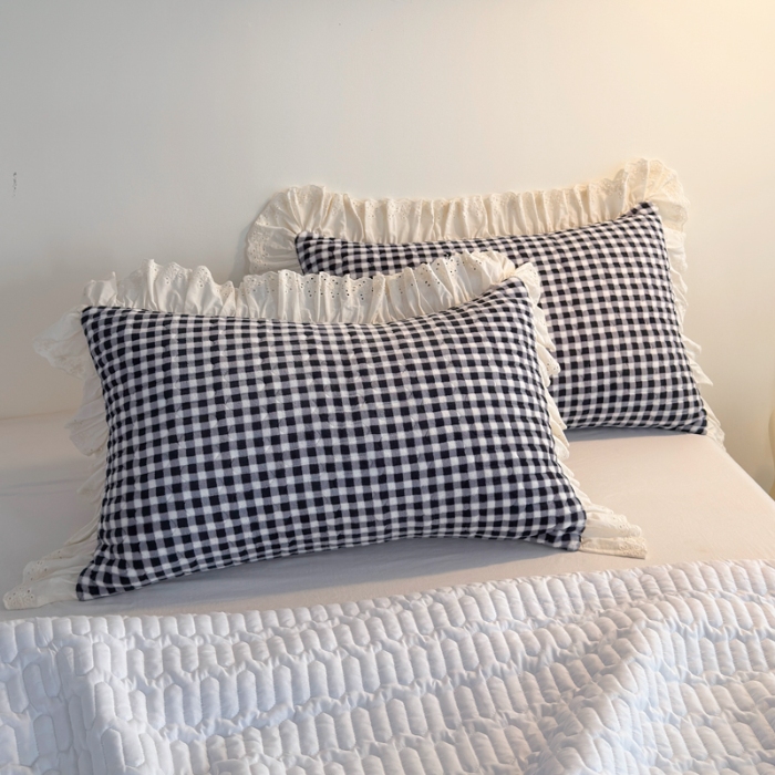 91家纺网 家纺一手货源 找家纺 （总）2025高克重加厚牛奶绒无印风格子床盖蕾丝花边织带花边宝宝绒婴儿绒简约风单床盖床褥全棉花边床单三件套