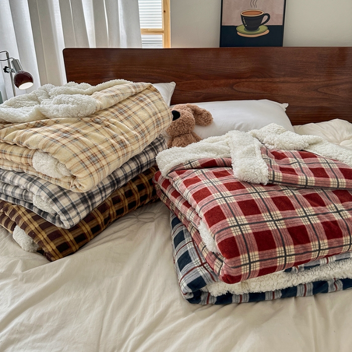 91家纺网 家纺一手货源 找家纺 （总）艾咪-Amy ntmy 2025新款中古风牛奶绒羊羔绒双层毯