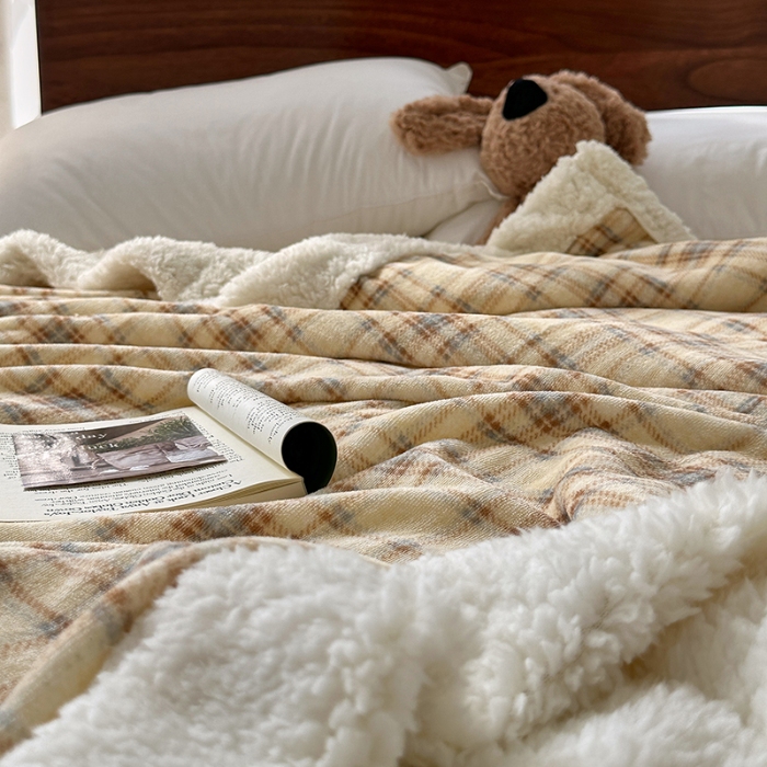 91家纺网 家纺一手货源 找家纺 （总）艾咪-Amy ntmy 2025新款中古风牛奶绒羊羔绒双层毯