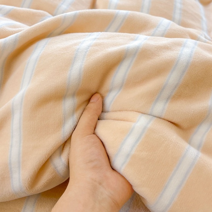 91家纺网 家纺一手货源 找家纺 （含买家秀）2025新款简约条纹牛奶绒四件套纯色冬季加厚保暖床单被套枕套双面可用床上用品