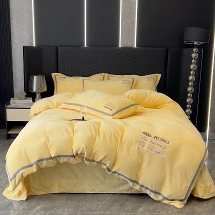 （总）【苏东来】2025高端加厚保暖外贸轻奢款纯色牛奶绒刺绣花四件套床单被套单品简约绒兔毛绒法莱绒婴儿绒套件