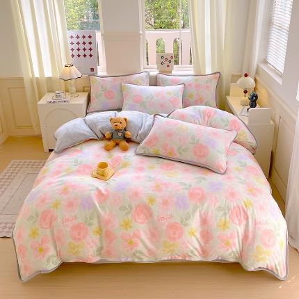 91家纺网 家纺一手货源 找家纺 （总）2024加厚棉加绒四件套A版全棉B版230克法莱绒全尺寸多规格