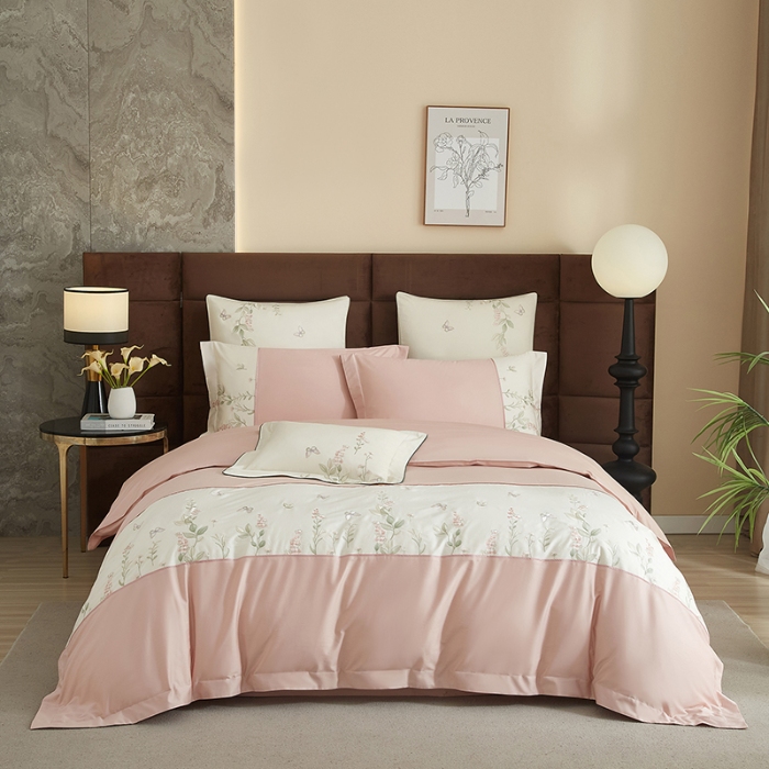 91家纺网 家纺一手货源 找家纺 （总）50S50支长绒棉刺绣四件套专版花型独家特供直播爆款