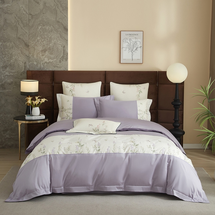 91家纺网 家纺一手货源 找家纺 （总）50S50支长绒棉刺绣四件套专版花型独家特供直播爆款