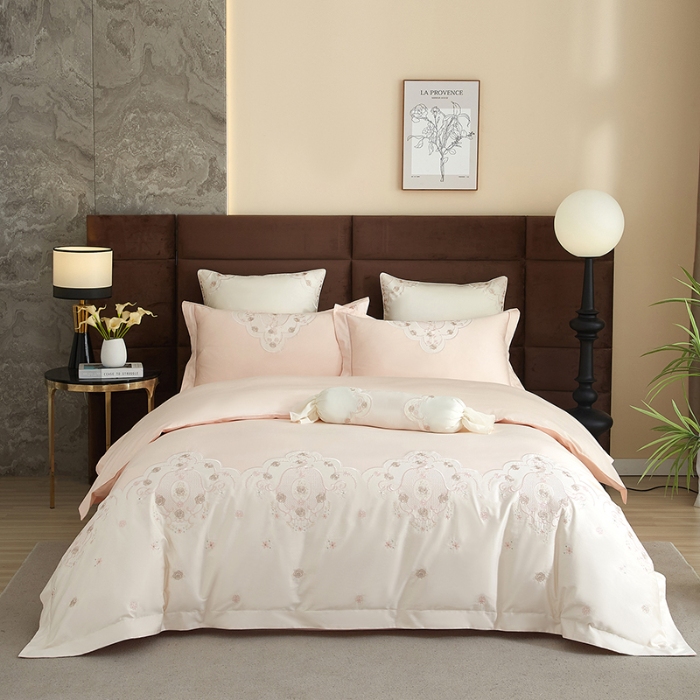 91家纺网 家纺一手货源 找家纺 （总）50S50支长绒棉刺绣四件套专版花型独家特供直播爆款