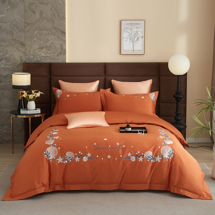 91家纺网 家纺一手货源 找家纺 （总）50S50支长绒棉刺绣四件套专版花型独家特供直播爆款