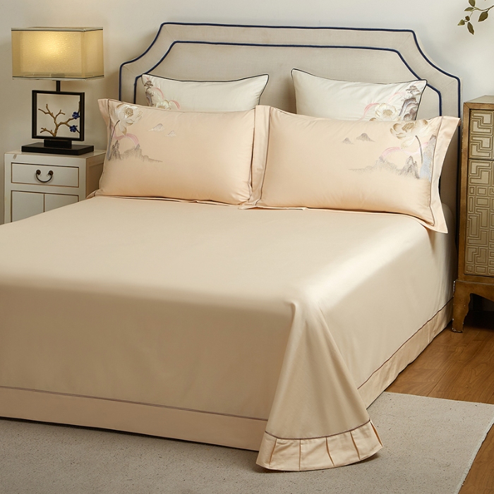 91家纺网 家纺一手货源 找家纺 （总）50S50支长绒棉刺绣四件套专版花型独家特供直播爆款