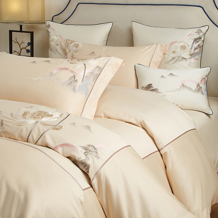 91家纺网 家纺一手货源 找家纺 （总）50S50支长绒棉刺绣四件套专版花型独家特供直播爆款