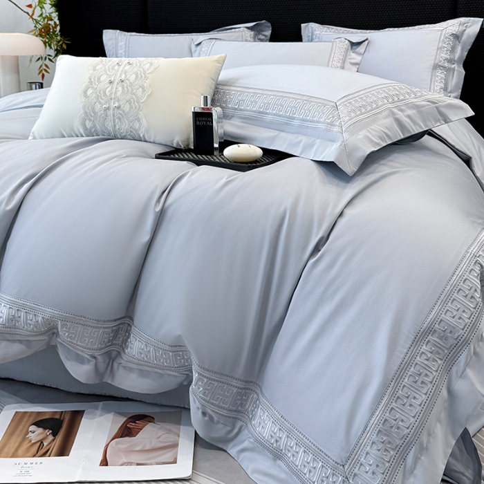 91家纺网 家纺一手货源 找家纺 （总）高档礼盒装50*50S贡缎长绒棉刺绣花四件套100%纯棉全棉床单床笠款量大价优