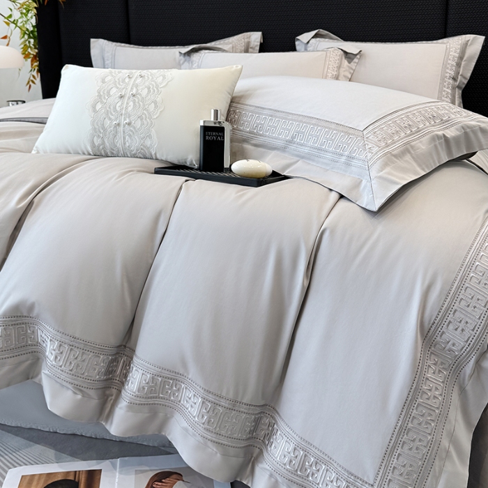 91家纺网 家纺一手货源 找家纺 （总）高档礼盒装50*50S贡缎长绒棉刺绣花四件套100%纯棉全棉床单床笠款量大价优